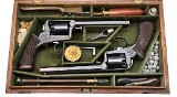 ADAMS ARMS CASED DOUBLE PAIR OF ADAMS PATENT MODEL 1851 RETAILOR MARKED UNKNOWN - 1 of 3