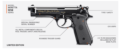 BERETTA 92FS 50TH ANNIVERSARY 9MM LUGER (9x19 PARA) - Image 3 of 3