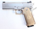 NIGHTHAWK CUSTOM NIGHTHAWK CUSTOM TRS COMMANDER 2011 9MM 4.25" FLUTED BBL SILVER DLC / FDE IOS AMBI 17+1 9MM LUGER (9x19 PARA) - 1 of 3