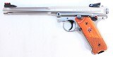 RUGER EXCELLENT RUGER MARK IV HUNTER 22LR 6.75" BBL FLUTED STAINLESS STEEL 2-MAGS 10+1 .22 LR - 1 of 3