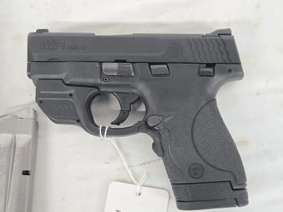 SMITH & WESSON M&P9 Shield w/Crimson Trace Laser, 2 Mags, Holster Pouch 9MM LUGER (9x19 PARA) - Image 2 of 3