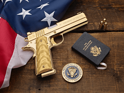 CABOT GUNS TRUMP 47 A Limited Edition Cabot 1911, ONLY 47 MADE with an American Black Walnut Pistol Stand .45 ACP - Image 2 of 3