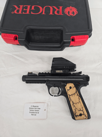 RUGER Mark IV 22/45 Tactical w/Volquartsen Trigger, Original Box, Magazine .22 LR - Image 1 of 9