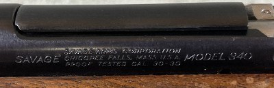 SAVAGE ARMS 340 .30-30 WIN - Image 9 of 12