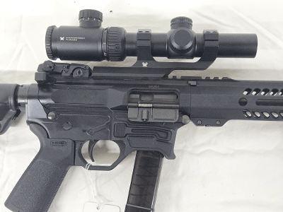 ROCK RIVER ARMS LAR-BT9G w/Vortex Scope, Flip Up Sights, Vertical Grip, Magazine 9MM LUGER (9x19 PARA) - Image 4 of 12