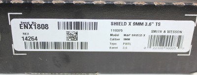 SMITH & WESSON LNIB SMITH & WESSON M&P SHIELD X 9MM 3.6" BBL MANUAL TS OPTIC READY W/ BOX & 2-MAGS 15+1 9MM LUGER (9x19 PARA) - Image 6 of 6