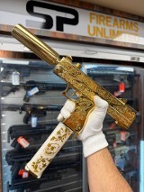 MASTERPIECE ARMS, INC. Iron Monkey 24k Gold Plated Pistol 1 of 50 Limited Drop EZ MAC & CHEESE 9MM LUGER (9x19 PARA) - Image 1 of 3