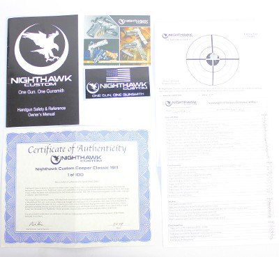 NIGHTHAWK CUSTOM NEW RARE NIGHTHAWK CUSTOM COOPER CLASSIC 1911 45 ACP 5" BLUED 1 OF 100 MADE .45 ACP - Image 16 of 16