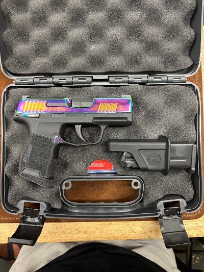 SIG SAUER P365-380 (MANUAL SAFETY) [RAINBOW TITANIUM] .380 ACP - Image 1 of 4