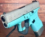 GLOCK 43, G43 9mm 3.41" Tiffany Blue/Silver with Taran Tactical Mag 9MM LUGER (9x19 PARA) - Image 3 of 9