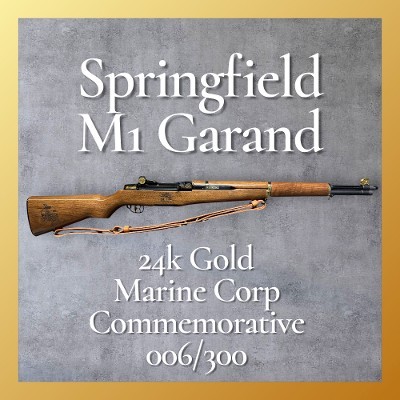 SPRINGFIELD ARMORY M1 Garand Marine Commemortive 24k Gold.30-06 SPRG - Image 1 of 25