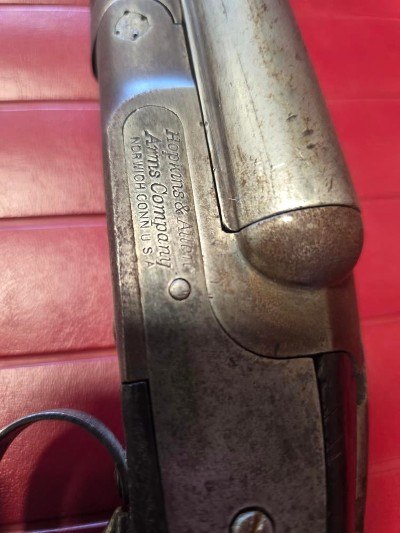 HOPKINS & ALLEN ARMS COMPANY DOUBLE BARREL 12 GA - Image 2 of 12