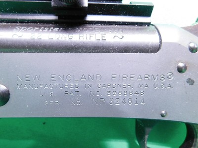 NEW ENGLAND FIREARMS CO. SS1Y22 .22 LR - Image 3 of 7