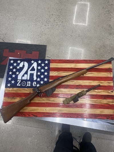 LONG BRANCH Long Branch NO4 MK1 303 British, 22" Barrel bolt action rifle with sporterized stock, reblued receiver Unknown - Image 1 of 2