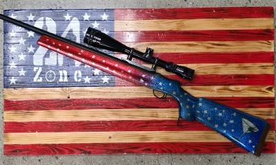 BSA Birmingham Small Arms Martini Cadet, 22 Hornet, Single Shot Rifle, 21.5" Barrel, Black w/ Custom Painted Stock. Comes with Tasco 6-24x Scope - Image 2 of 2