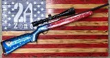 BSA Birmingham Small Arms Martini Cadet, 22 Hornet, Single Shot Rifle, 21.5" Barrel, Black w/ Custom Painted Stock. Comes with Tasco 6-24x Scope - Image 1 of 2