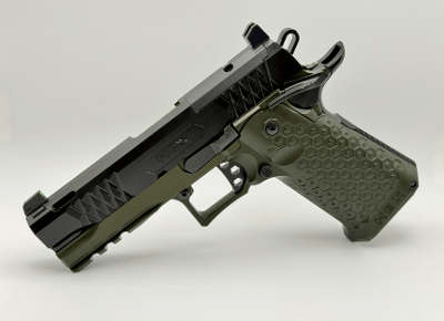 JACOB GREY FIREARMS TWC HEX DS ROSE GOLD BARREL OPTIC READY WITH NIGHT SIGHTS (BLACK/DUTY GREEN) 9MM LUGER (9x19 PARA) - Image 2 of 3