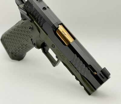 JACOB GREY FIREARMS TWC HEX DS ROSE GOLD BARREL OPTIC READY WITH NIGHT SIGHTS (BLACK/DUTY GREEN) 9MM LUGER (9x19 PARA) - Image 3 of 3