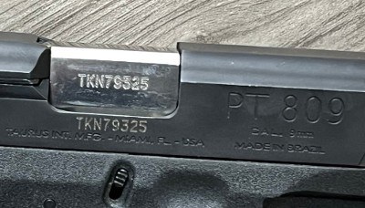 TAURUS PT809 (1-809041) 9MM LUGER (9x19 PARA) - Image 4 of 12