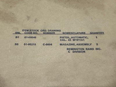 REMINGTON RAND 1911 A1 U.S. Army property marked with original box 1943 .45 ACP - Image 22 of 22