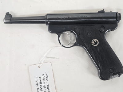 RUGER Standard Pre Mark I w/2 Mags, Leather Holster 1958 Build .22 LR - Image 3 of 13