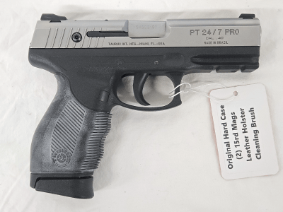TAURUS PT 24/7 Pro w/2 Mags, Leather Holster, Hard Case .40 S&W - Image 7 of 13