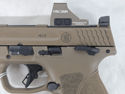 SMITH & WESSON M&P 2.0 TS FDE w/Holosun 407k, 2 Mags, Backstraps, Optic Plates 10mm - Image 8 of 12