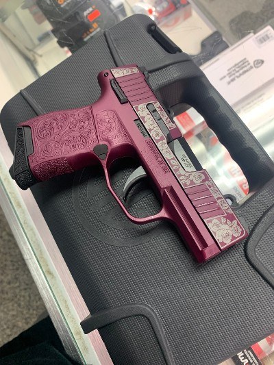 SIG SAUER P365 (BLACK CHERRY ROSES CUSTOM) .380 ACP - Image 5 of 6