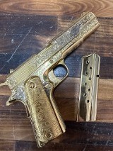 COLT Government Model 5" Custom Engraved Gold Plated! .45 ACP - Image 2 of 10