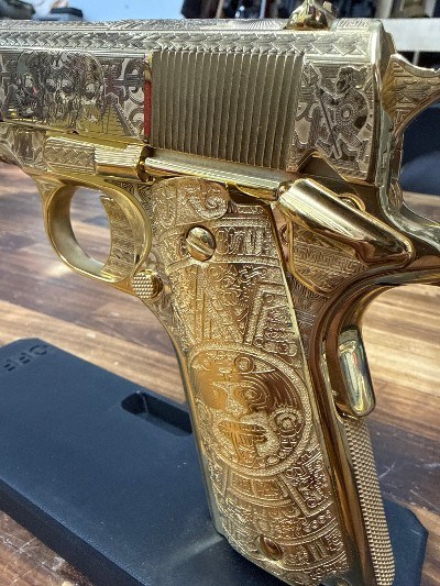 COLT Government Model 5" Custom Engraved Gold Plated! .45 ACP - Image 10 of 10