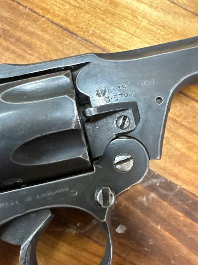 ENFIELD 1942 Webley W/ HOLSTER .38 S&W - Image 5 of 13