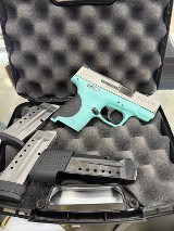 SMITH & WESSON Smith & Wesson M&P9 Shield, Teal, 9mm, 3.1" Barrel, Semi Auto, 1 10 Round Magazine, 1 8 Round Magazine, 1 7 Round Magazine - Image 1 of 2