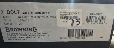 BROWNING X-BOLT WESTERN HUNTER .26 NOSLER - Image 2 of 2