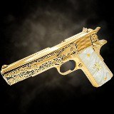 COLT 24K Gold - 1911 - 45ACP - Unique COLT Scroll Engraved - Polished & Gold Plated .45 ACP - Image 6 of 12