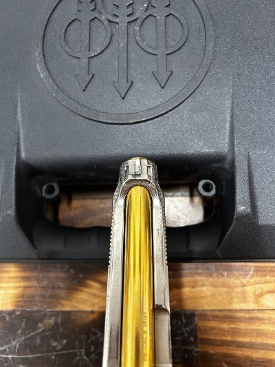 BERETTA 80x ENGRAVED high polished nickel & 24k Gold .380 ACP - Image 8 of 11