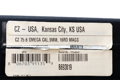 CZ 75B Omega 9MM LUGER (9x19 PARA) - Image 14 of 15