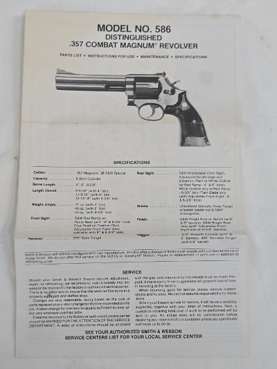 SMITH & WESSON 586 Blued w/2 Sets of Grips, Manuals, 2 Holsters, Soft Case .357 MAG - Image 7 of 24