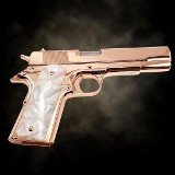 ROCK ISLAND ARMORY 1911, 18K Rose Gold - 45ACP - 5" - Mirror Finish Polishing & All 18K Rose Gold Plated .45 ACP - Image 4 of 5