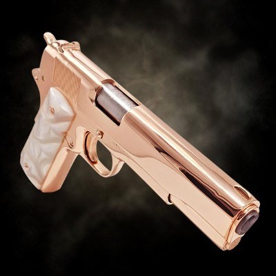 ROCK ISLAND ARMORY 1911, 18K Rose Gold - 45ACP - 5" - Mirror Finish Polishing & All 18K Rose Gold Plated .45 ACP - Image 1 of 5
