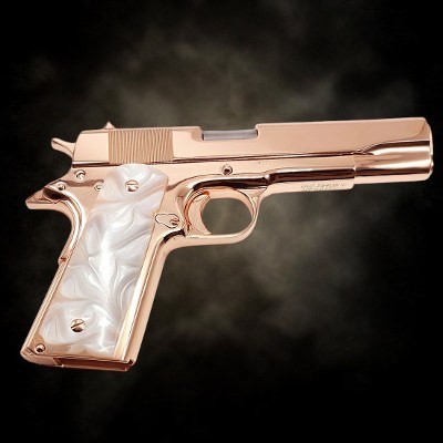 ROCK ISLAND ARMORY 1911, 18K Rose Gold - 45ACP - 5" - Mirror Finish Polishing & All 18K Rose Gold Plated .45 ACP - Image 4 of 5