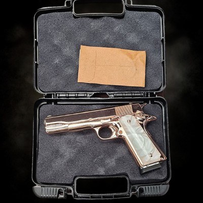 ROCK ISLAND ARMORY 1911, 18K Rose Gold - 45ACP - 5" - Mirror Finish Polishing & All 18K Rose Gold Plated .45 ACP - Image 5 of 5