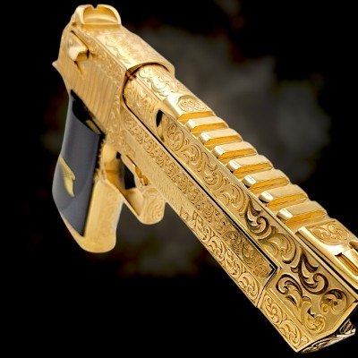 MAGNUM RESEARCH 24K Gold - Desert Eagle Mark XIX 50AE - Deep French Scroll Engraving .50 AE - Image 1 of 10