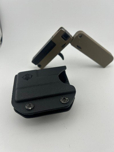 TRAILBLAZER FIREARMS LifeCard .22 WMR Folding Single Shot Pistol – FDE – Includes Kydex Holster .22 WMR - Image 1 of 6