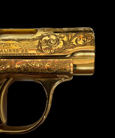 COLT Custom Engraved Gold Plated 1908 Vest Pocket Pistol .25 ACP - Image 4 of 16