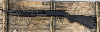 MOSSBERG Mossberg 500, Pump Action Shotgun, 12 Gauge, 18.5" Barrel, 3" Chamber, Matte Blued Finish, Synthetic Stock, Cylinder Bore, Bead Sig - Image 2 of 2