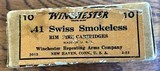.41 Swiss Winchester Rim Fire Cartridges 10ct box. - 2 of 6