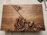 COLT 1911 WOOD PRESENTATION BOX/With 3D CUT MOUNT SURIBACHI IWO JIMA