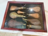 Set of 8 Black Powder and Pellet Flasks - Image 1 of 8