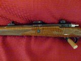 Browning Belgium Safari Bolt Rifle w/FN action, Open Sights and Beautiful Tiger Stripe Stock - 6 of 12