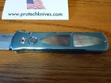 PRO-TECH CUSTOM GODSON BLUE/ABALONE BREND FAMILY 154CM HAND SATIN FINISH BLADE - 6 of 12